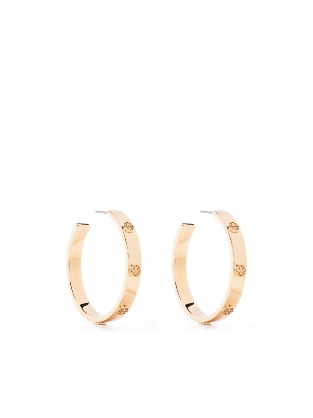 Tory Burch embossed-logo hoop earrings - Gold von Tory Burch