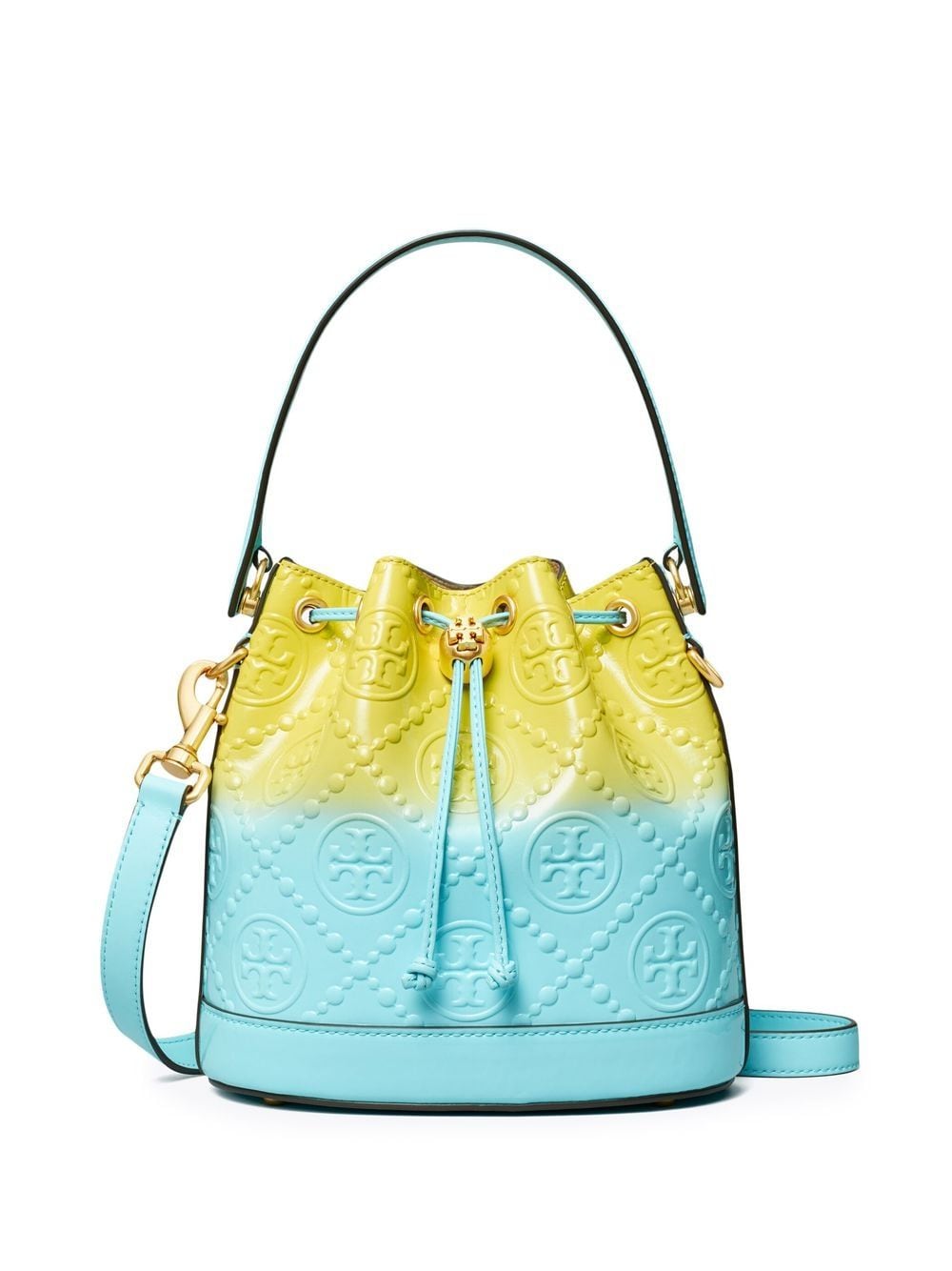 Tory Burch embossed-monogram bucket bag - Blue von Tory Burch