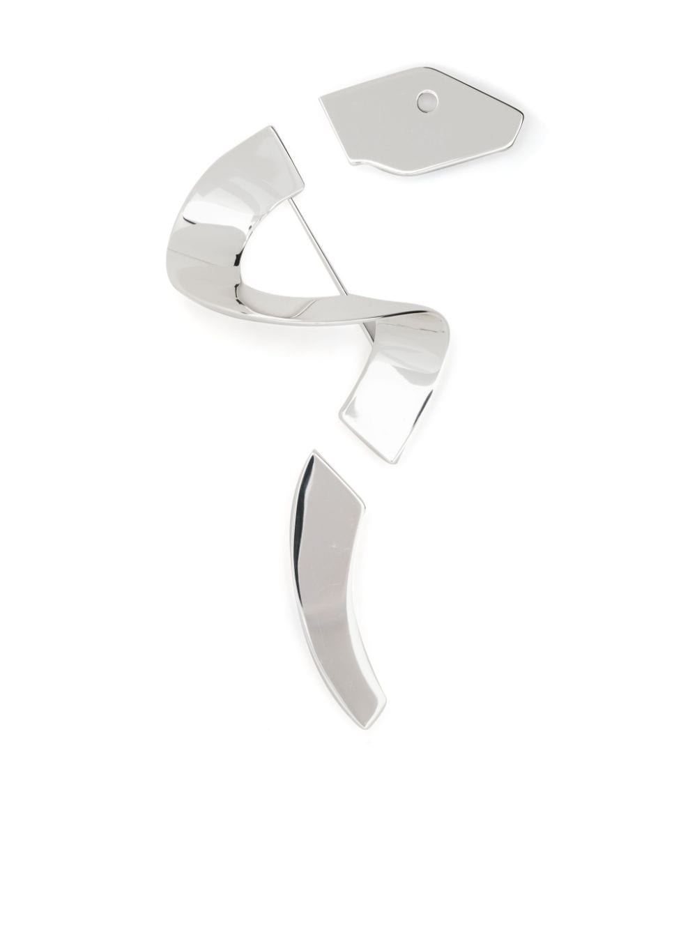 Tory Burch engraved-logo polished brooche - Silver von Tory Burch