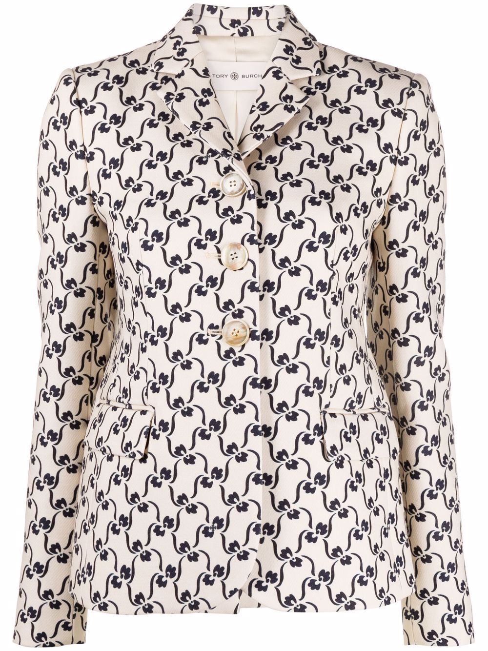 Tory Burch floral-print single-breasted blazer - Neutrals von Tory Burch