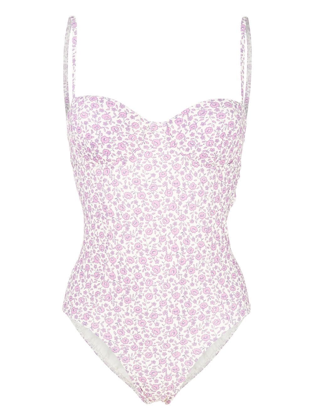 Tory Burch floral-print swimsuit - Neutrals von Tory Burch