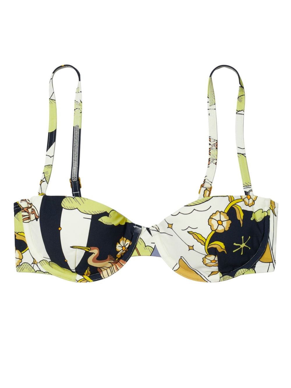 Tory Burch graphic-print underwired bikini top - Blue von Tory Burch