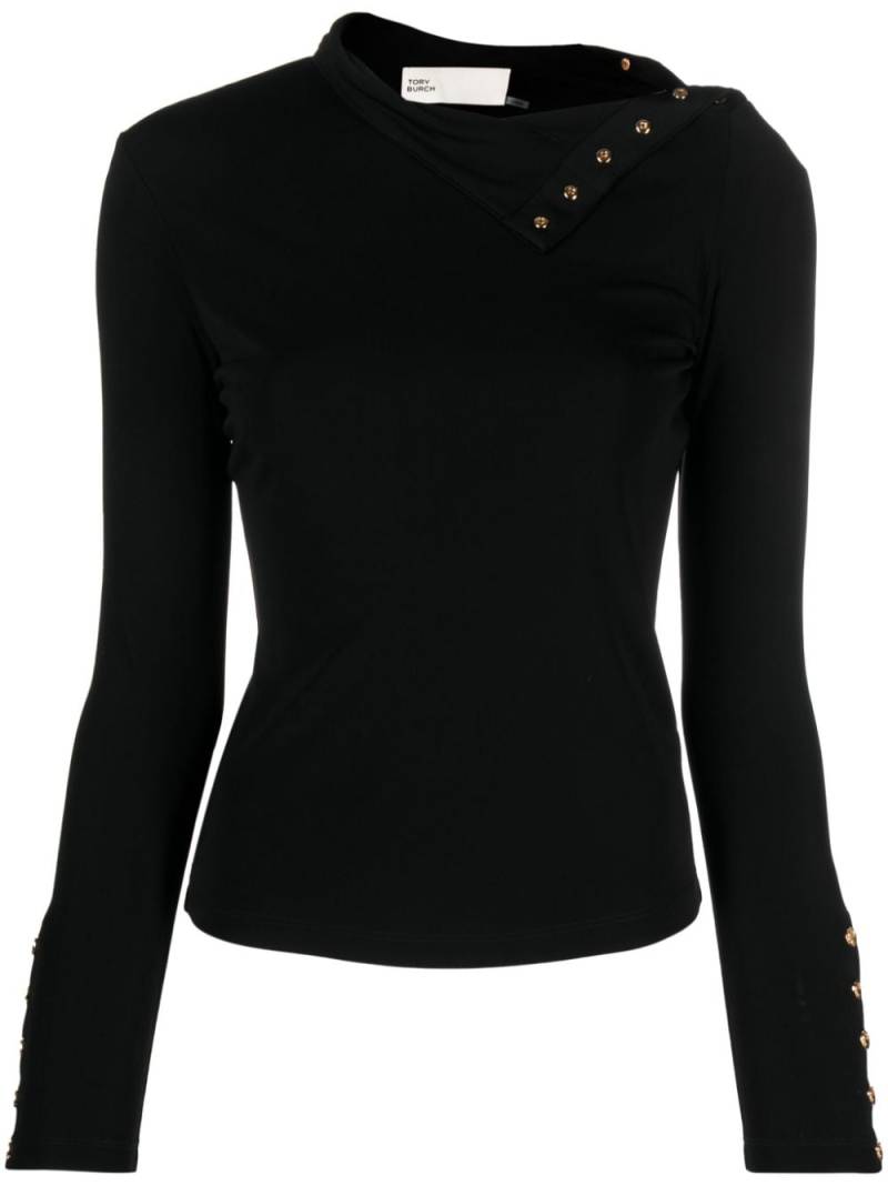 Tory Burch high-neck jersey top - Black von Tory Burch