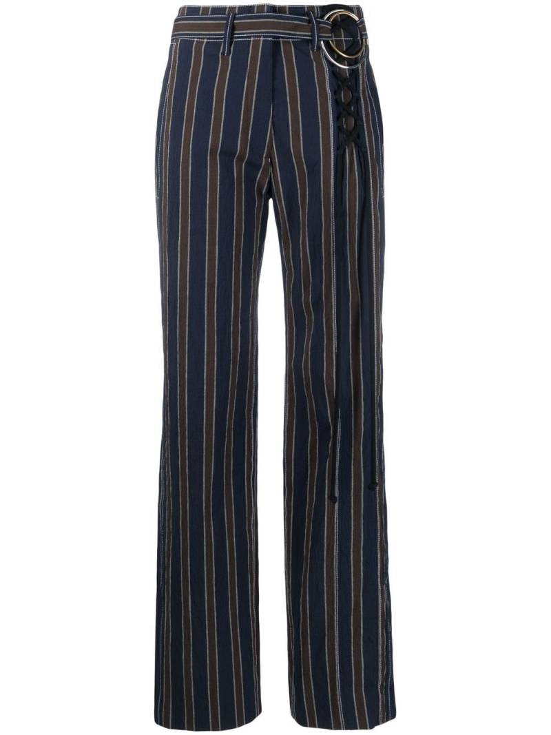 Tory Burch high-waisted stripe-pattern trousers - Blue von Tory Burch