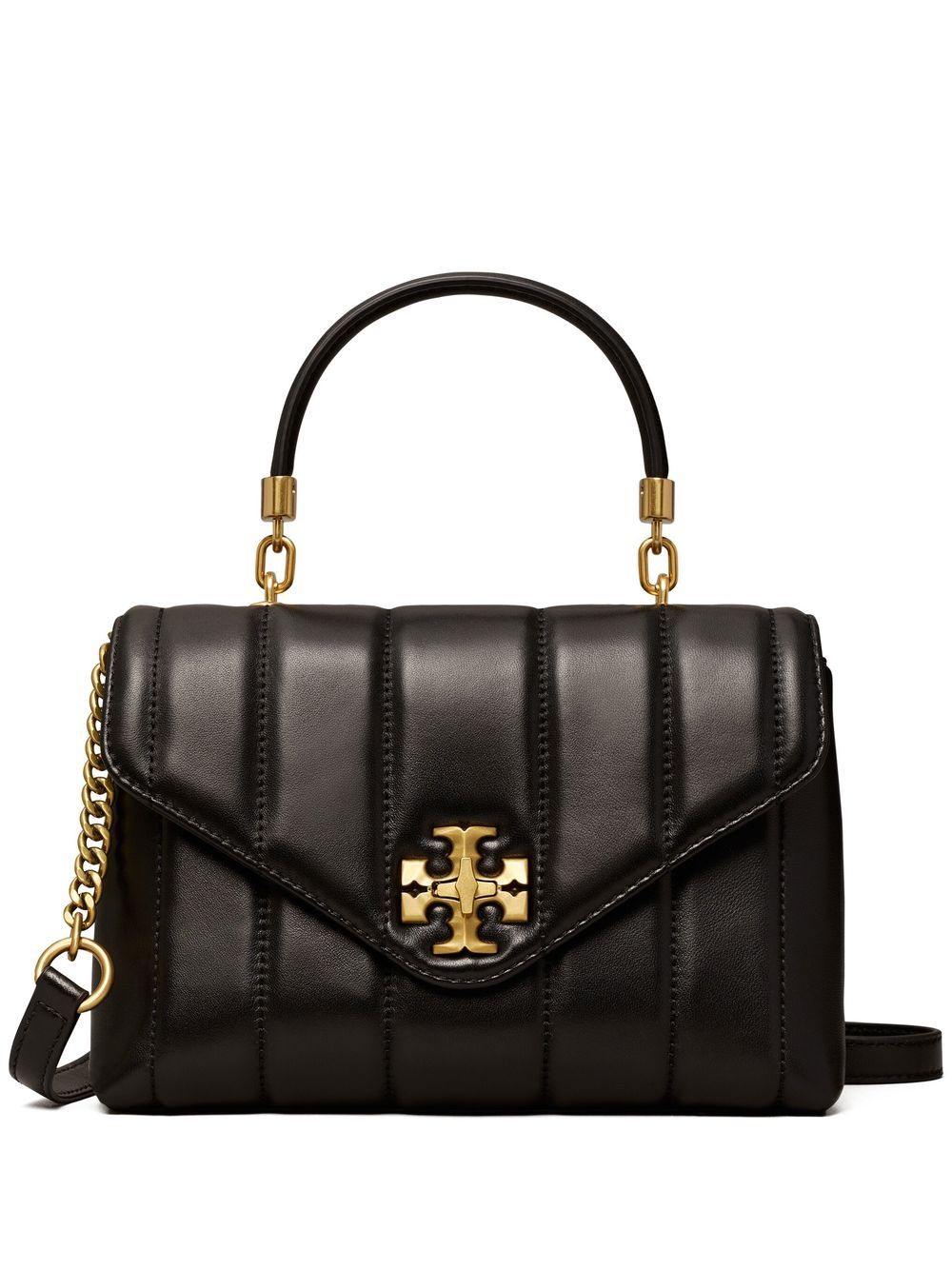 Tory Burch leather logo-plaque satchel bag - Black von Tory Burch