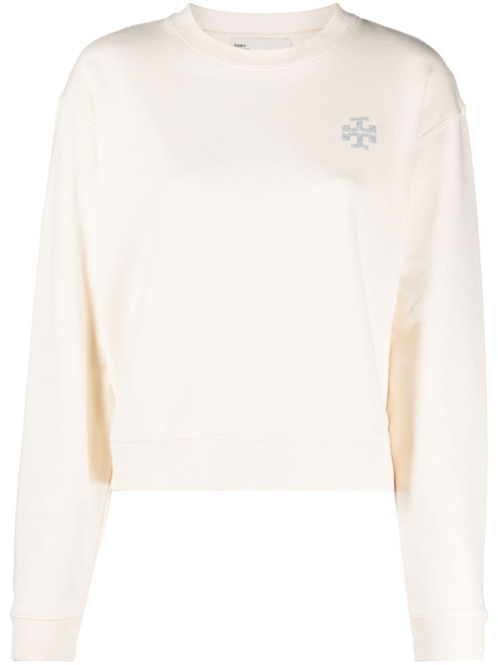 Tory Burch logo-embellished cotton sweatshirt - White von Tory Burch