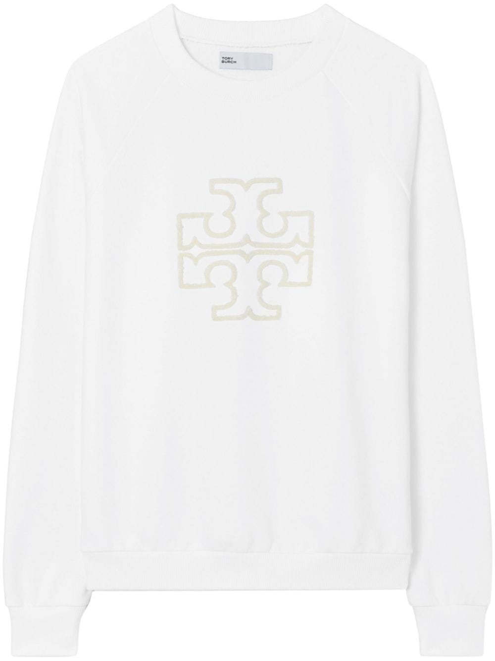 Tory Burch Double T terry-cotton sweatshirt - White von Tory Burch