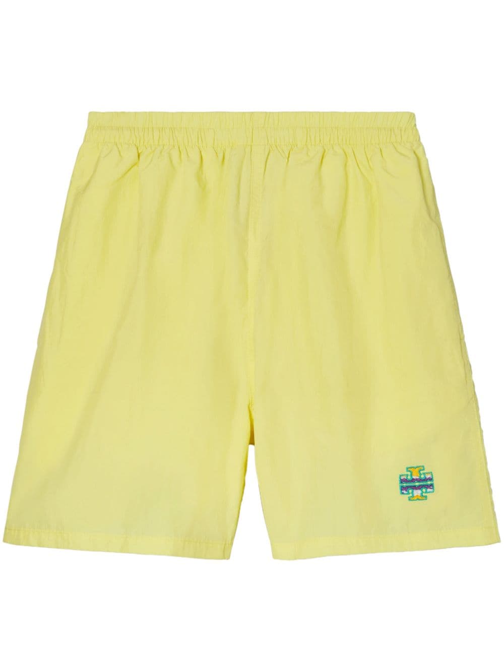 Tory Burch logo-embroidered shorts - Yellow von Tory Burch