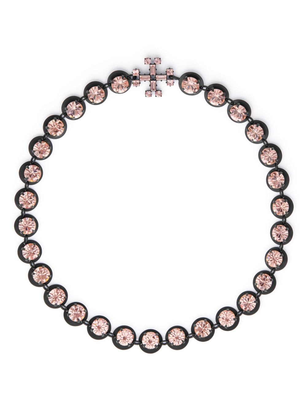 Tory Burch logo-pendant crystal choker necklace - Black von Tory Burch