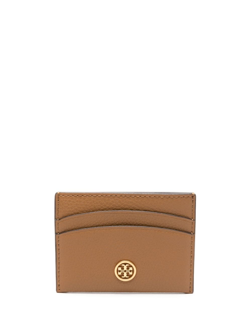 Tory Burch logo-plaque leather card holder - Brown von Tory Burch