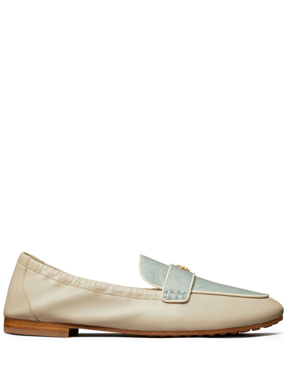 Tory Burch logo-plaque leather loafers - Neutrals von Tory Burch