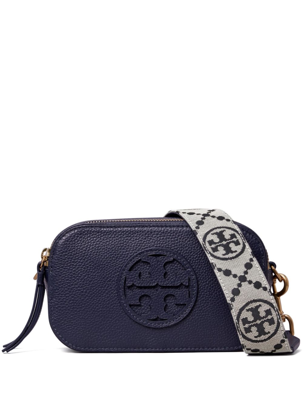 Tory Burch mini Miller grained-leather crossbody bag - Blue von Tory Burch