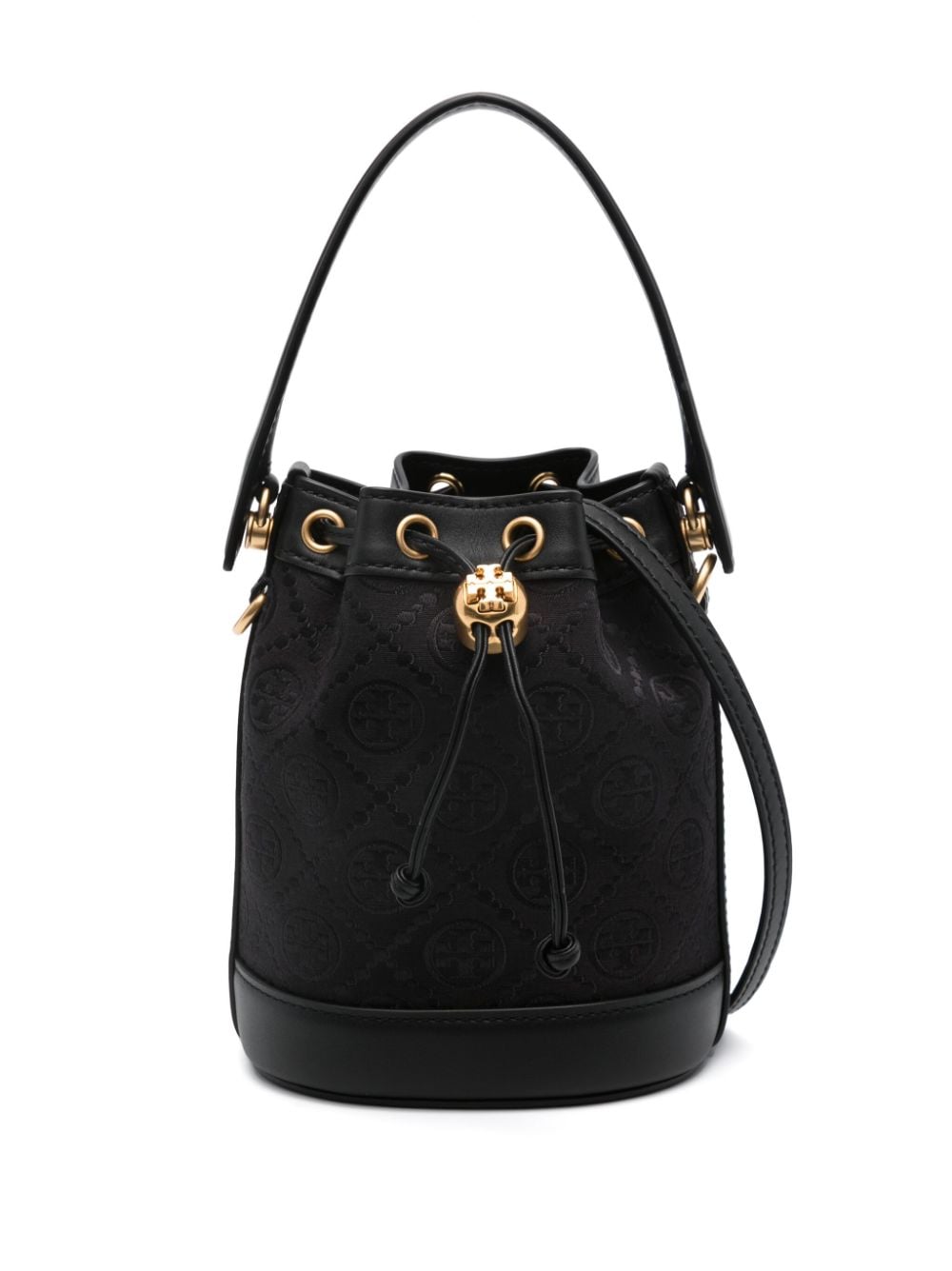 Tory Burch mini T Monogram jacquard bucket bag - Black von Tory Burch