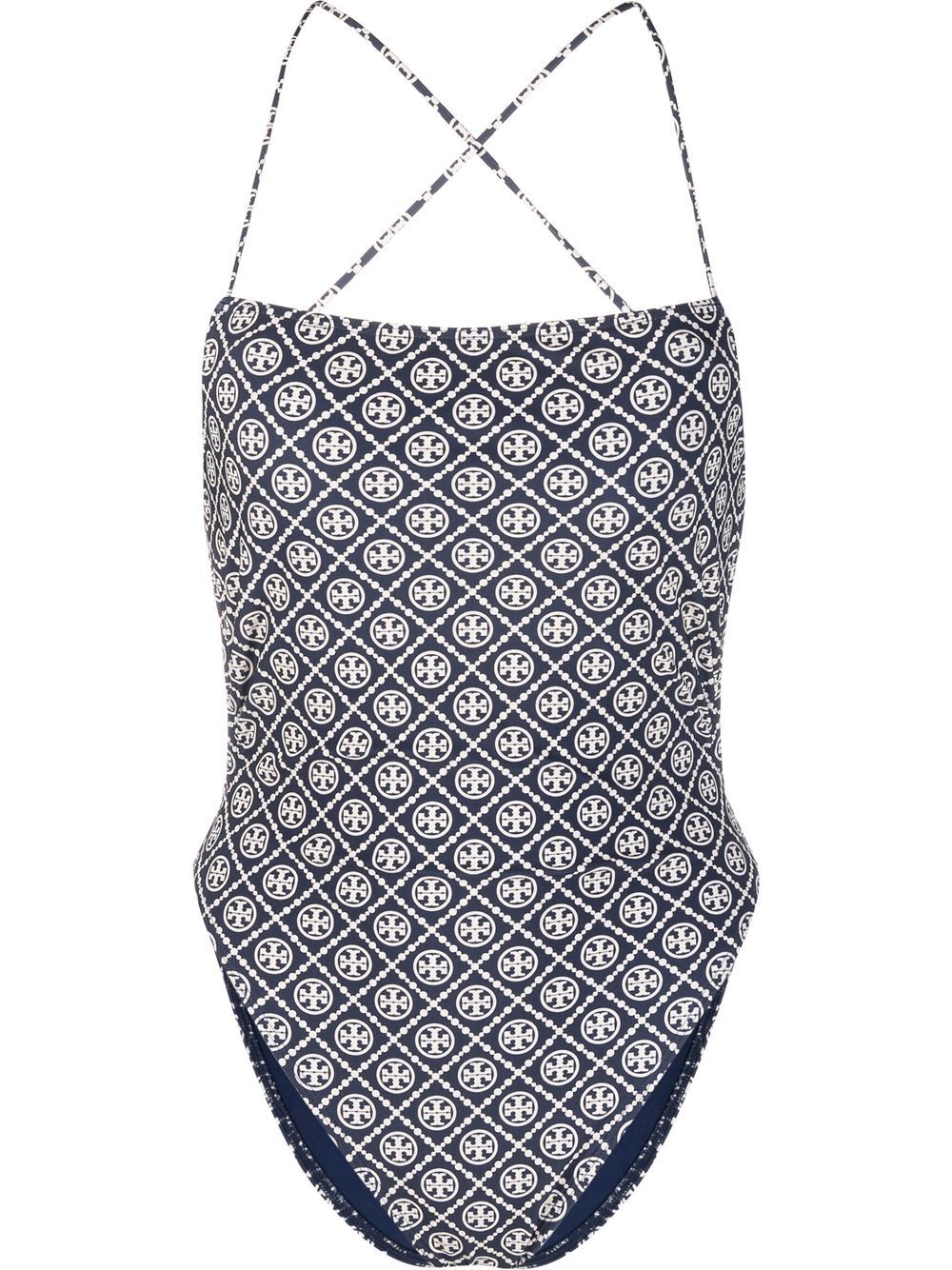 Tory Burch monogram-pattern swimsuit - Blue von Tory Burch