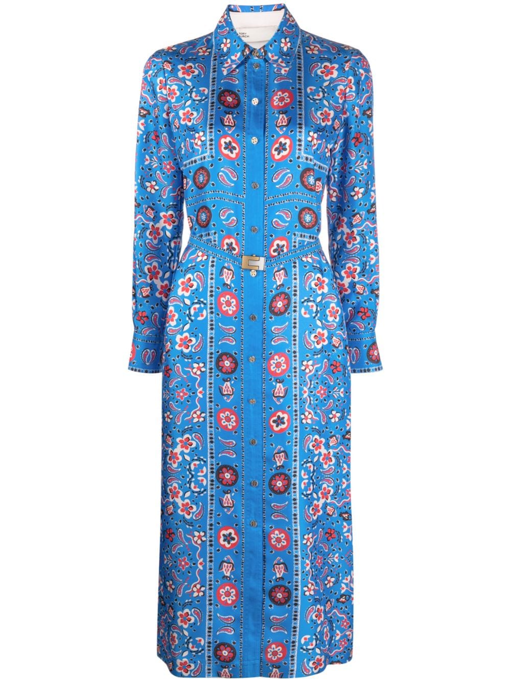 Tory Burch paisley-print silk shirtdress - Blue von Tory Burch