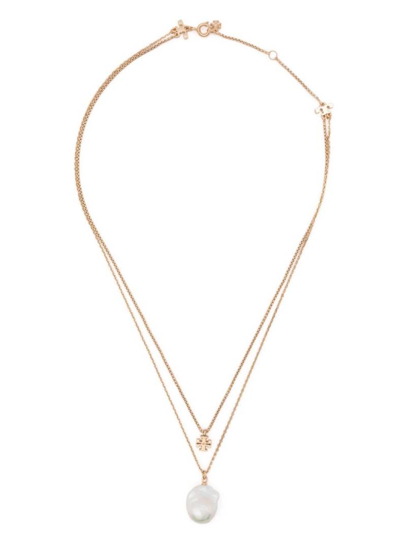 Tory Burch pearl-pendant layered necklace - Gold von Tory Burch