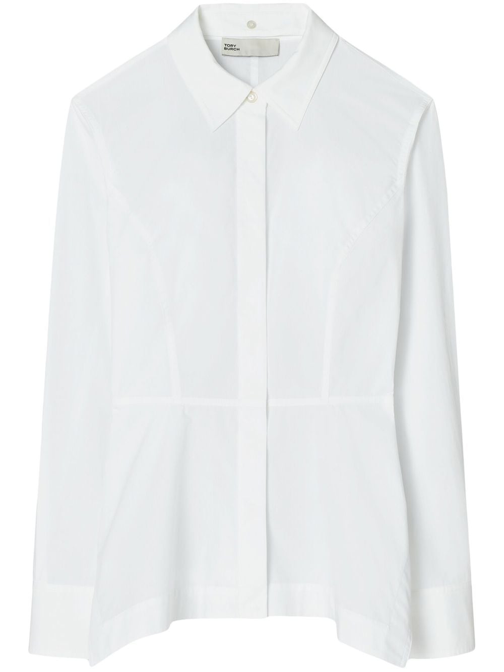 Tory Burch peplum cotton-poplin shirt - White von Tory Burch