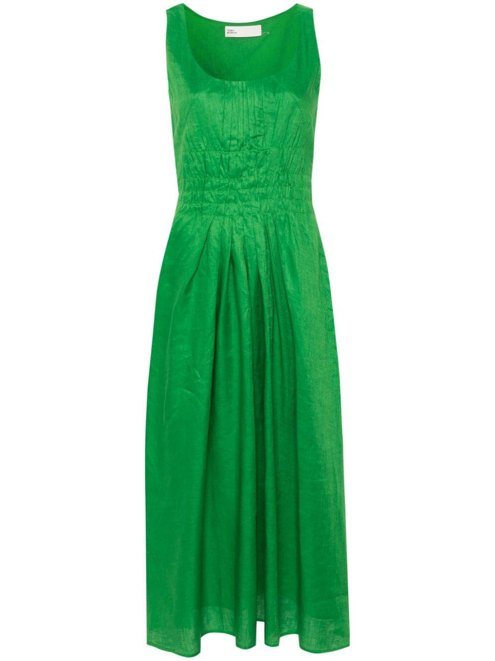 Tory Burch pleated linen dress - Green von Tory Burch