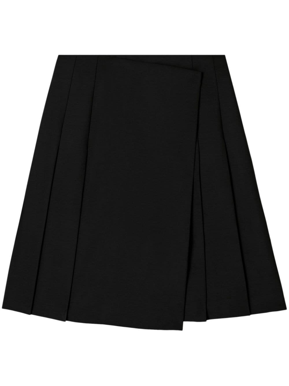 Tory Burch pleated wool wrap skirt - Black von Tory Burch