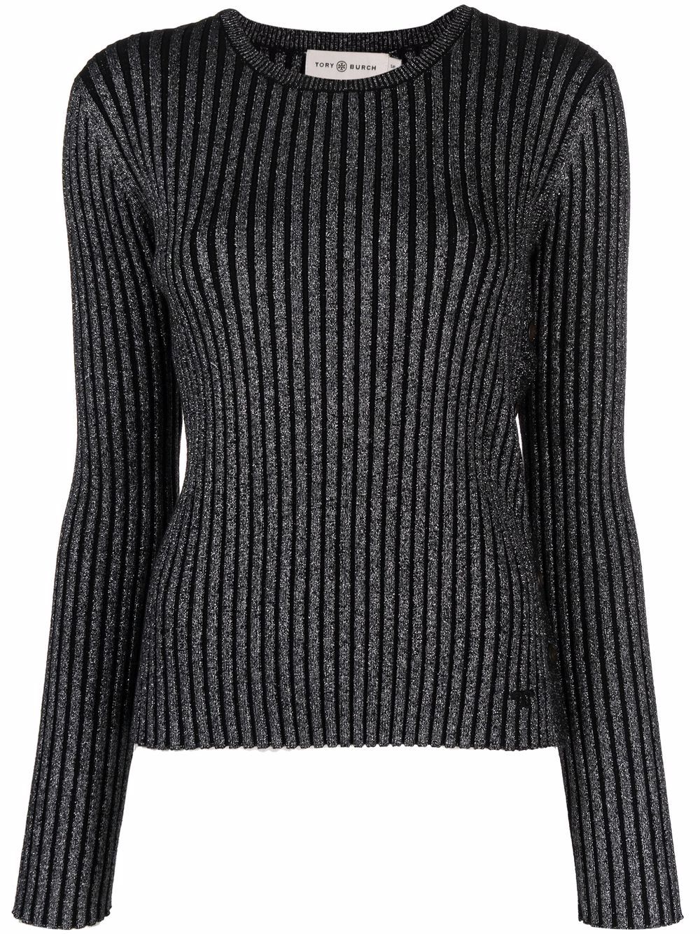 Tory Burch ribbed knitted top - Black von Tory Burch