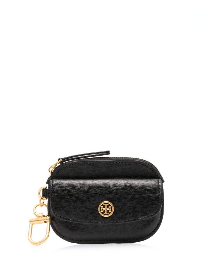 Tory Burch rounded logo-plaque wallet - Black von Tory Burch