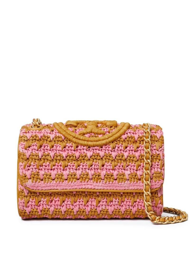 Tory Burch small Fleming crochet-knit shoulder bag - Pink von Tory Burch