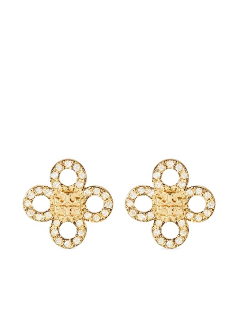 Tory Burch small Kira clover earrings - Gold von Tory Burch