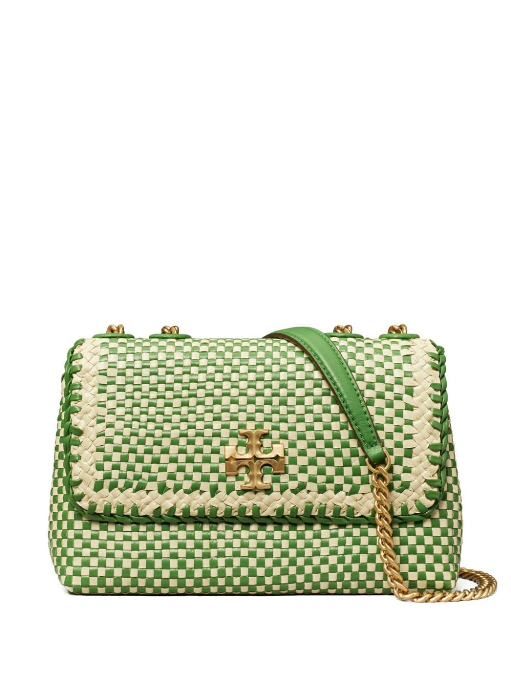 Tory Burch small Kira interwoven leather bag - Green von Tory Burch