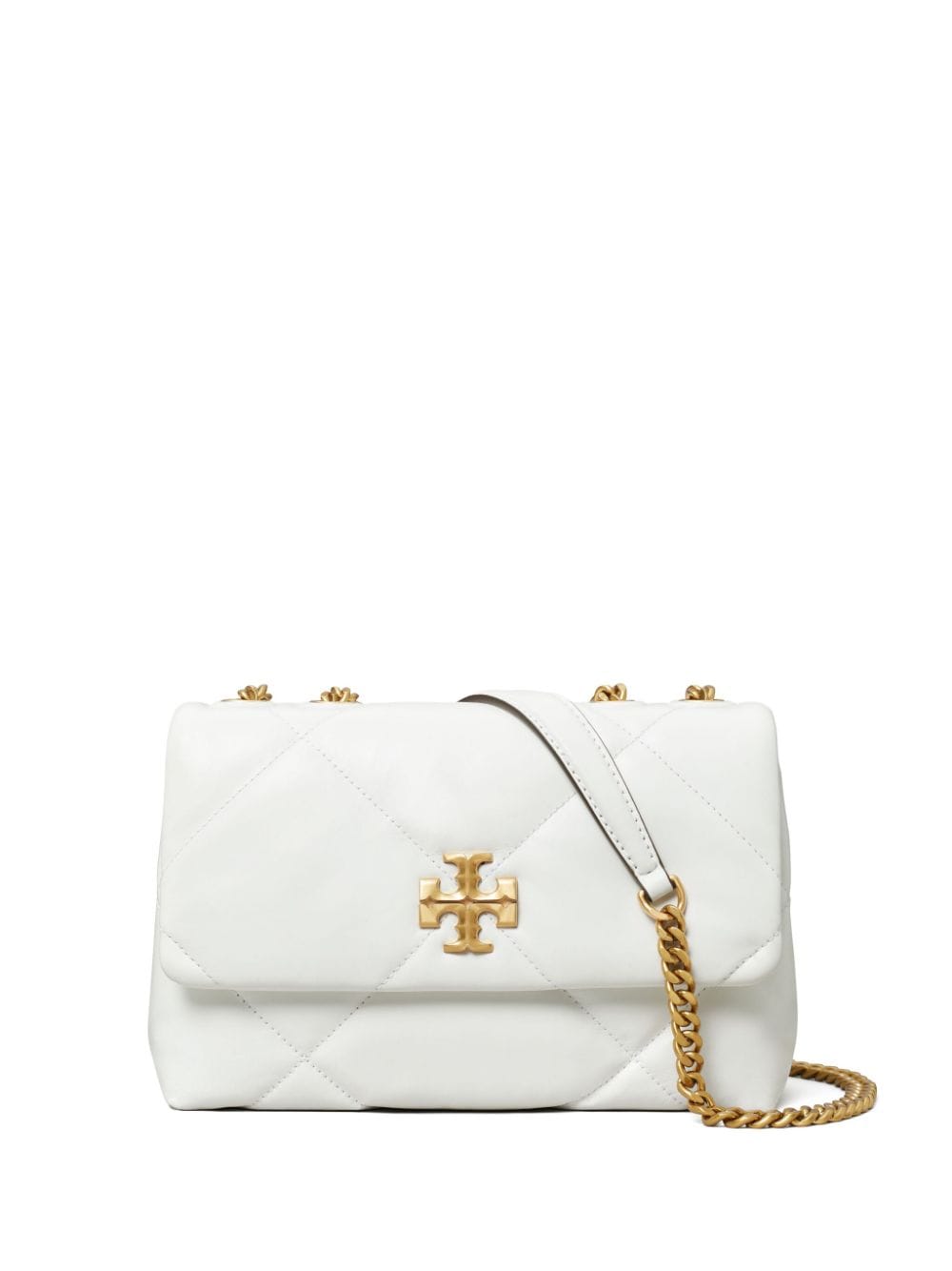 Tory Burch small Kira quilted shoulder bag - White von Tory Burch