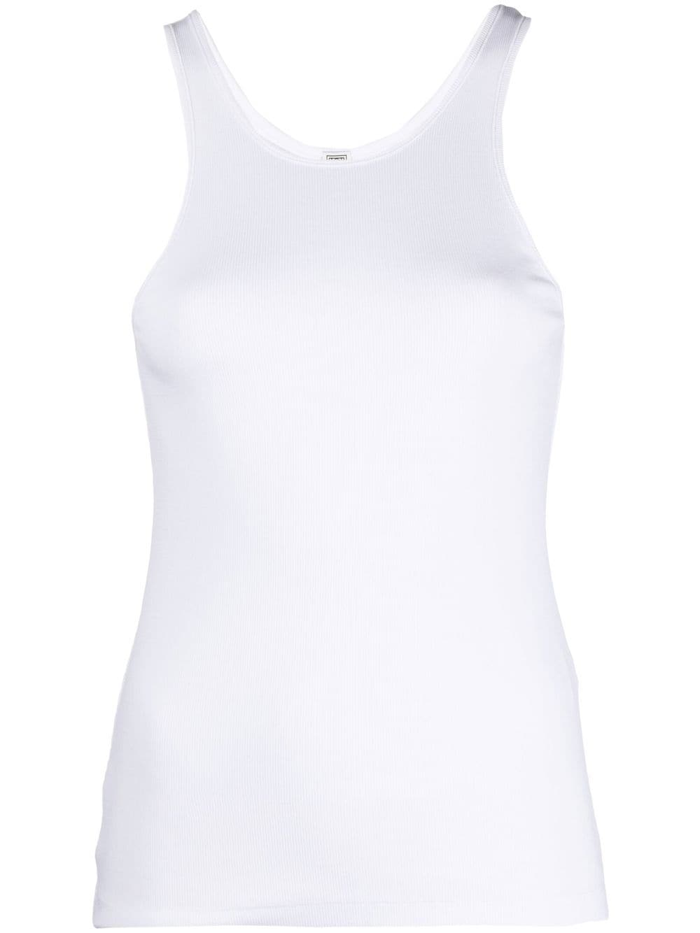 TOTEME Fine Curved ribbed tank top - White von TOTEME