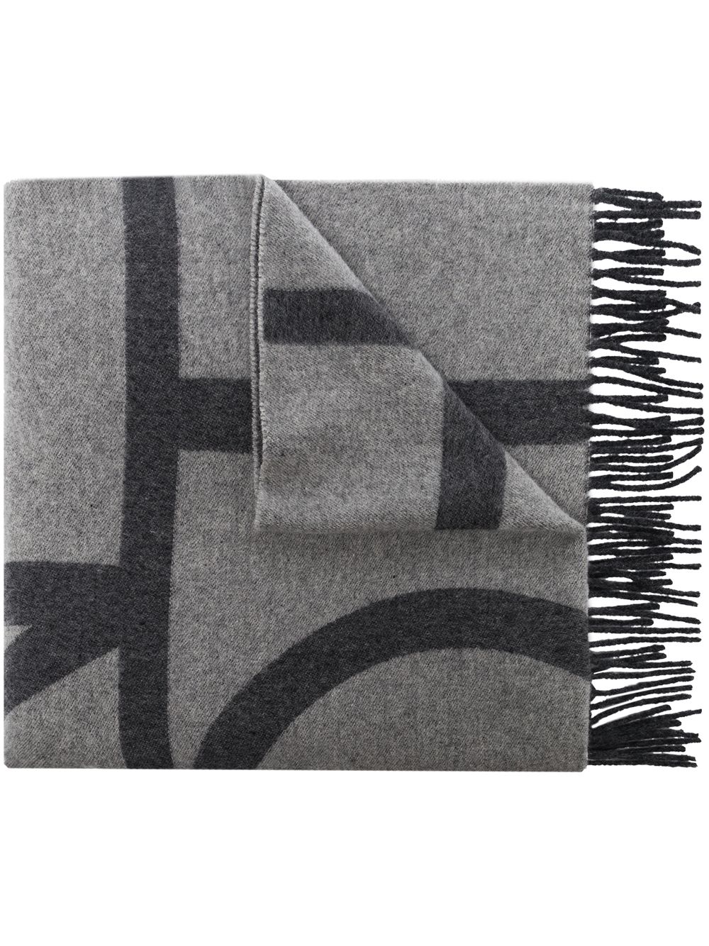 TOTEME large monogram scarf - Grey von TOTEME