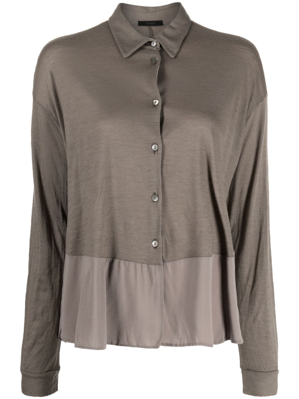 Transit classic-collar drop-shoulder blouse - Brown von Transit