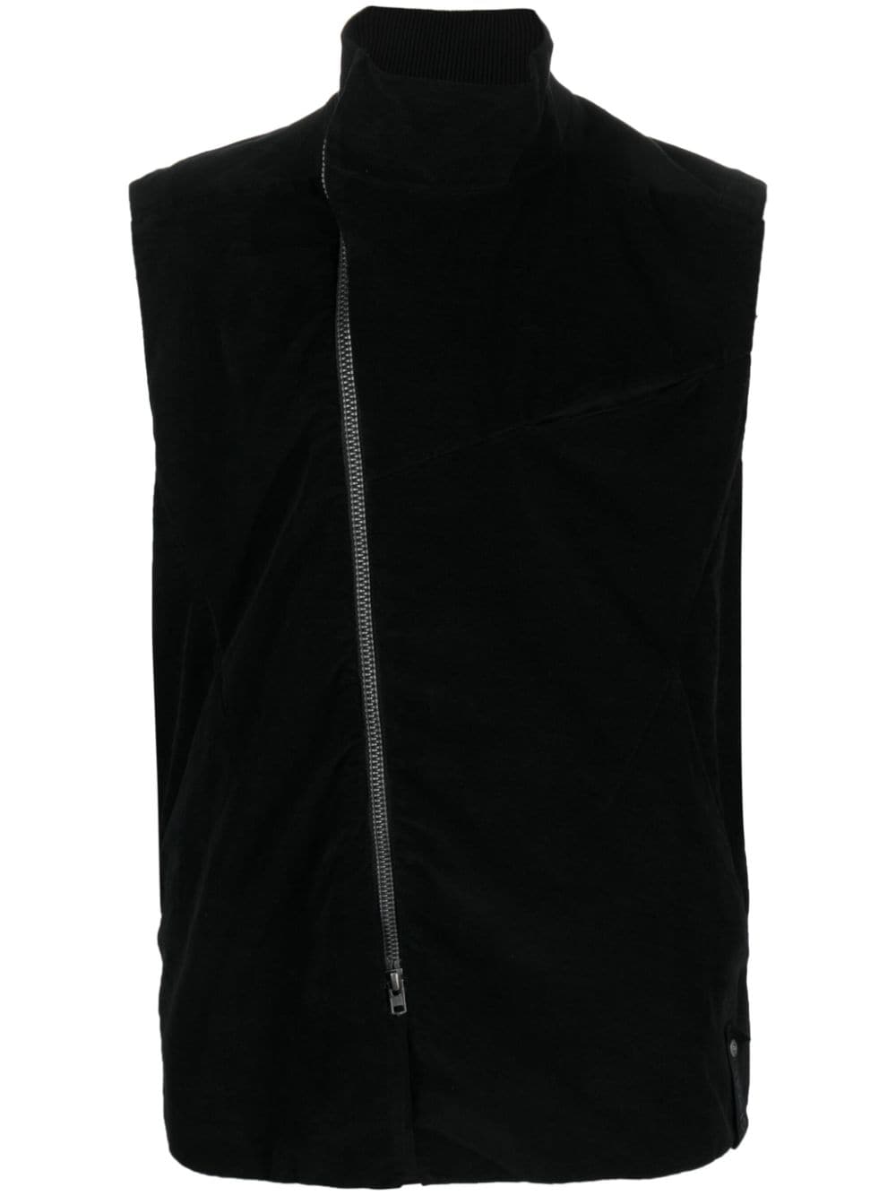 Transit high-neck off-centre zip gilet - Black von Transit