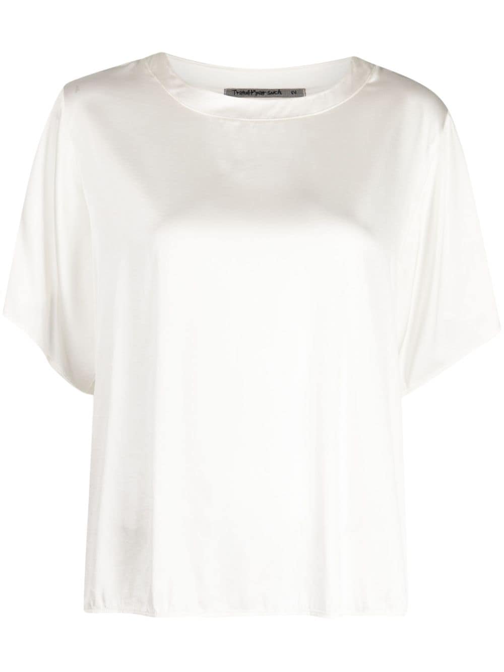 Transit panelled satin T-shirt - White von Transit
