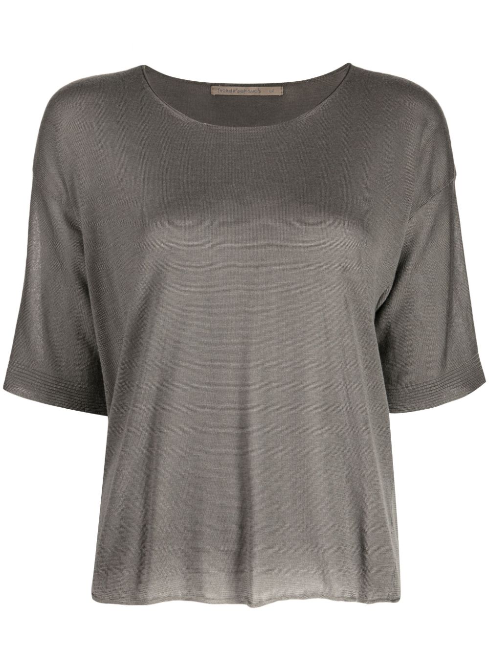 Transit round-neck ribbed-cuff T-shirt - Grey von Transit