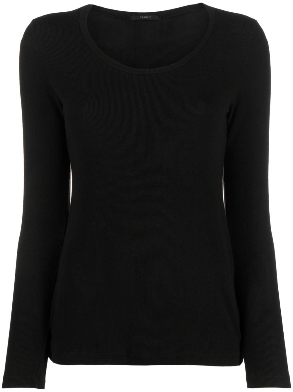 Transit scoop-neck long-sleeved top - Black von Transit