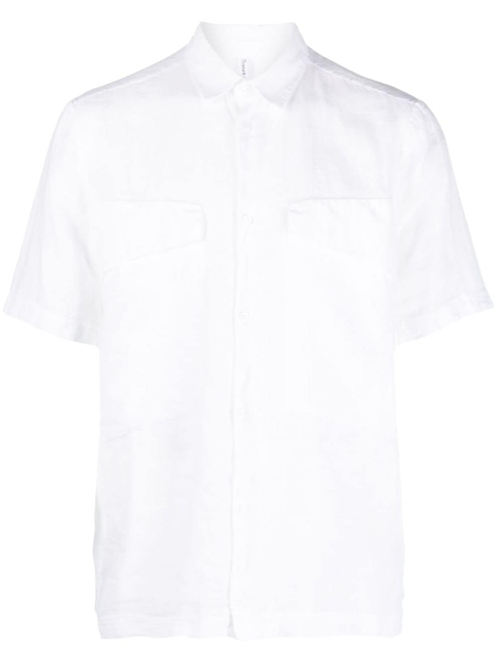Transit short-sleeve linen-cotton shirt - White von Transit