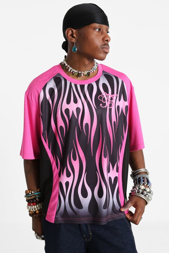Trap X Bae Mesh T-Shirt | Pink + Schwarz | Herren | L Trap X Bae Mesh T-Shirt | Pink + Schwarz | Herren | L von Trap X Bae