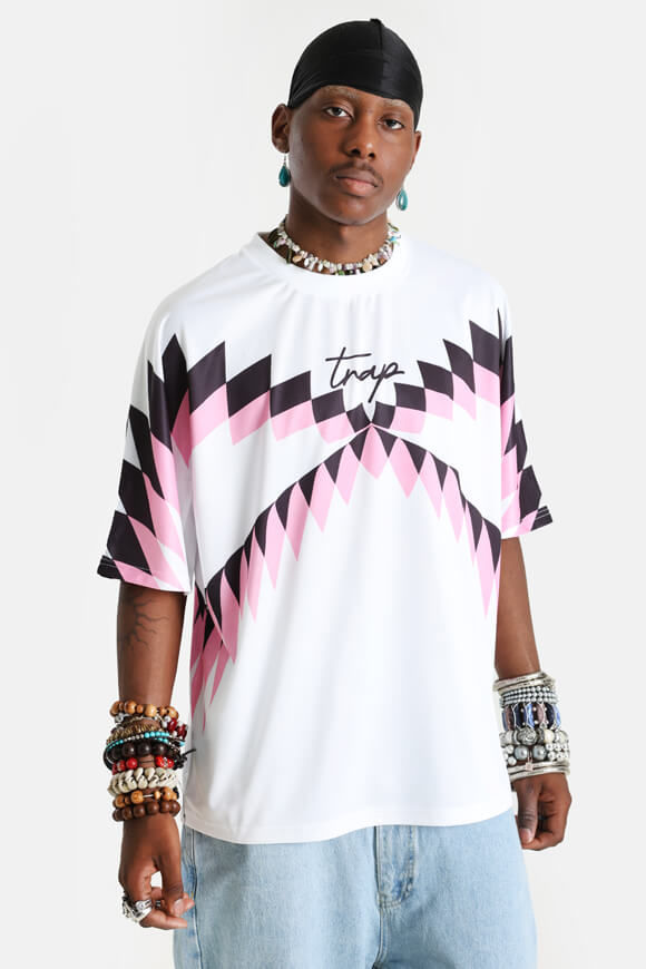 Trap T-Shirt | Weiss + Rosa | Herren  | XL von Trap