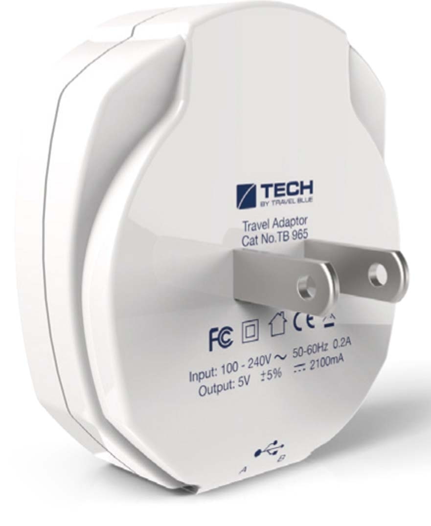 2fach USB WallCharger 2.1A USA Anschluss von Travel Blue