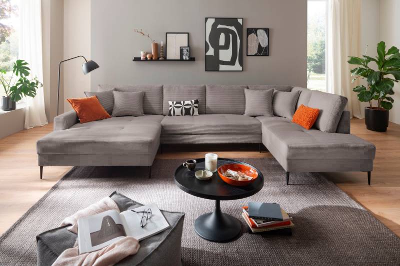 Trends by HG Wohnlandschaft »Summer U-Form«, in Cord-Stoff mit Metallfuss von Trends by HG
