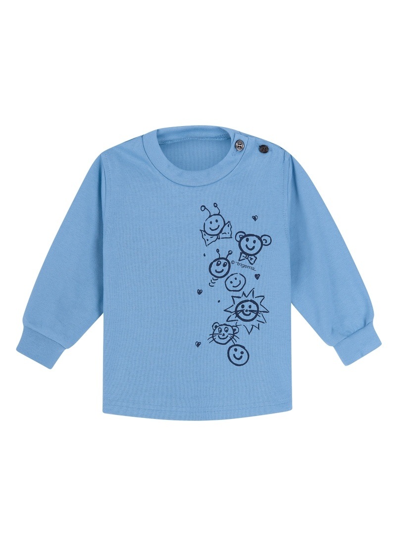 Trigema Langarmshirt »TRIGEMA Baby-Shirt mit lustigem Druckmotiv«, (1 tlg.) von Trigema