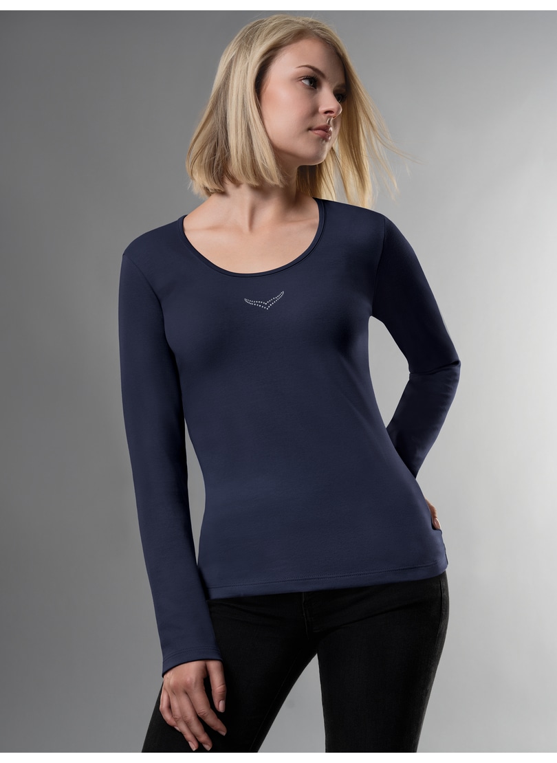 Trigema Longsleeve »TRIGEMA Langarmshirt mit Kristallsteinen«, (1 tlg.) Trigema Longsleeve »TRIGEMA Langarmshirt mit Kristallsteinen«, (1 tlg.) von Trigema
