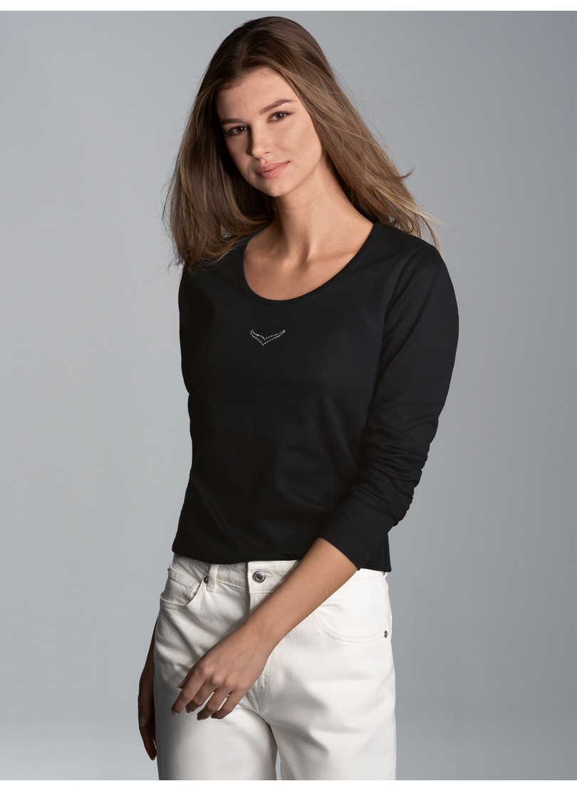 Trigema Longsleeve »TRIGEMA Langarmshirt mit Kristallsteinen«, (1 tlg.) Trigema Longsleeve »TRIGEMA Langarmshirt mit Kristallsteinen«, (1 tlg.) von Trigema