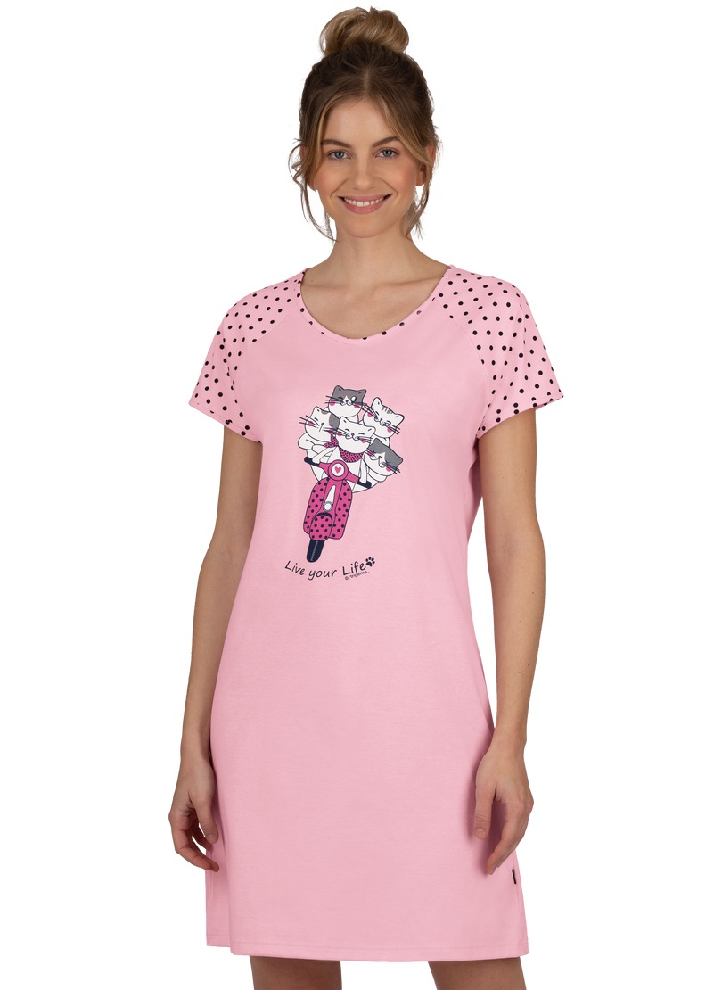 Trigema Schlafanzug »TRIGEMA Nachthemd mit grossem Katzen-Motiv« von Trigema