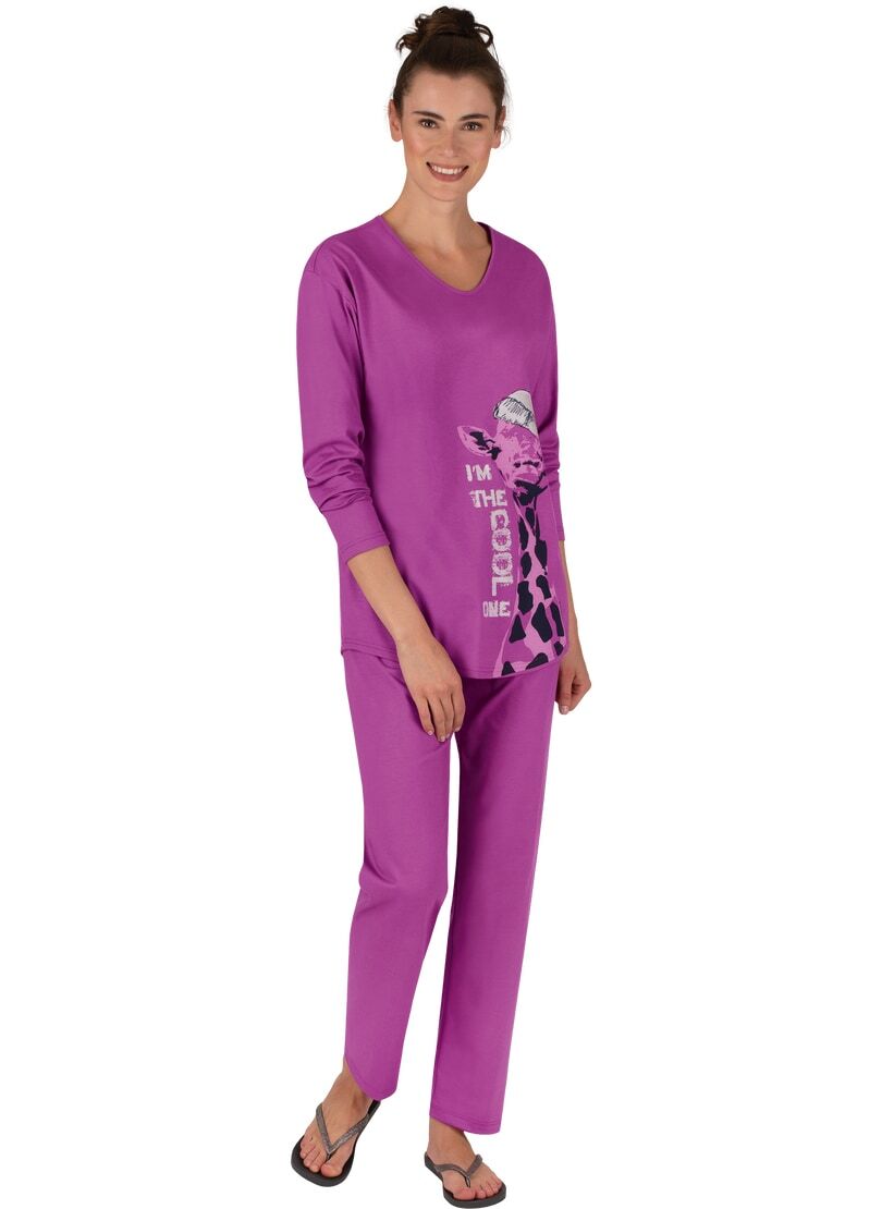 Trigema Schlafanzug »TRIGEMA Langer Schlafanzug mit Giraffe-Motiv« von Trigema