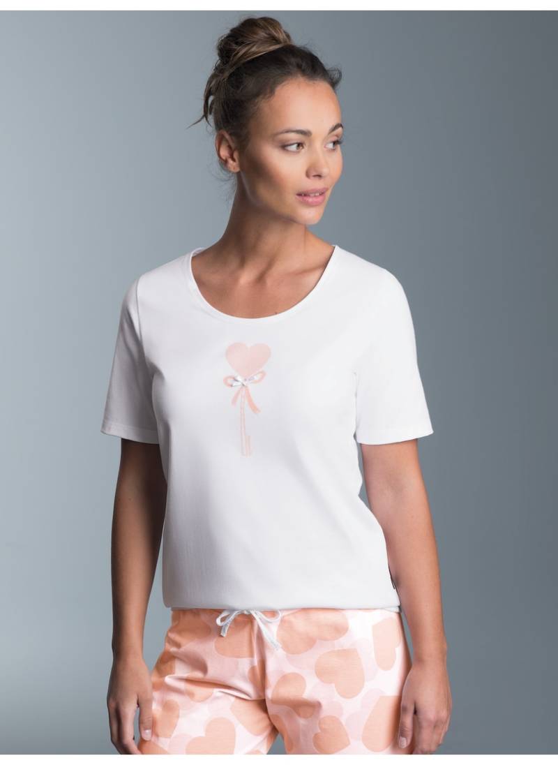 Trigema Schlafanzug »TRIGEMA T-Shirt mit süssem Herzchen-Printmotiv«, (1 tlg.) von Trigema