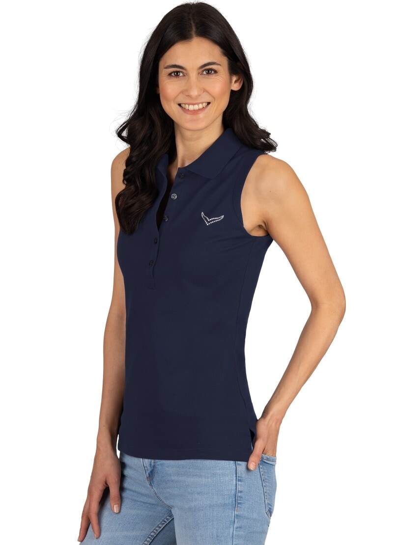 Trigema Shirttop »TRIGEMA Ärmelloses Poloshirt mit Kristallsteinen«, (1 tlg.) von Trigema