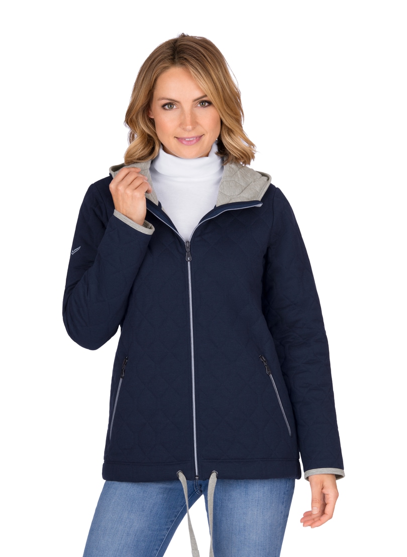 Trigema Sweatjacke »TRIGEMA Steppjacke mit Kapuze aus Sweat-Qualität«, (1 tlg.) von Trigema