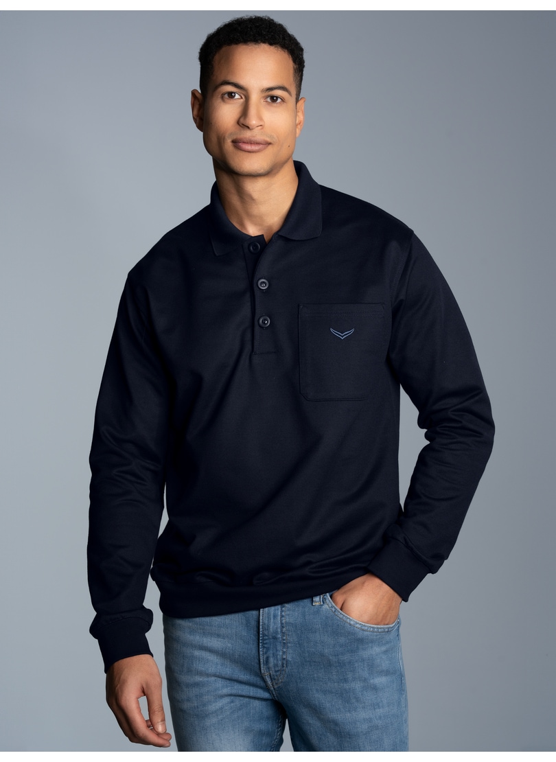 Trigema Sweatshirt »TRIGEMA Langarm Polo aus Sweat-Qualität« von Trigema